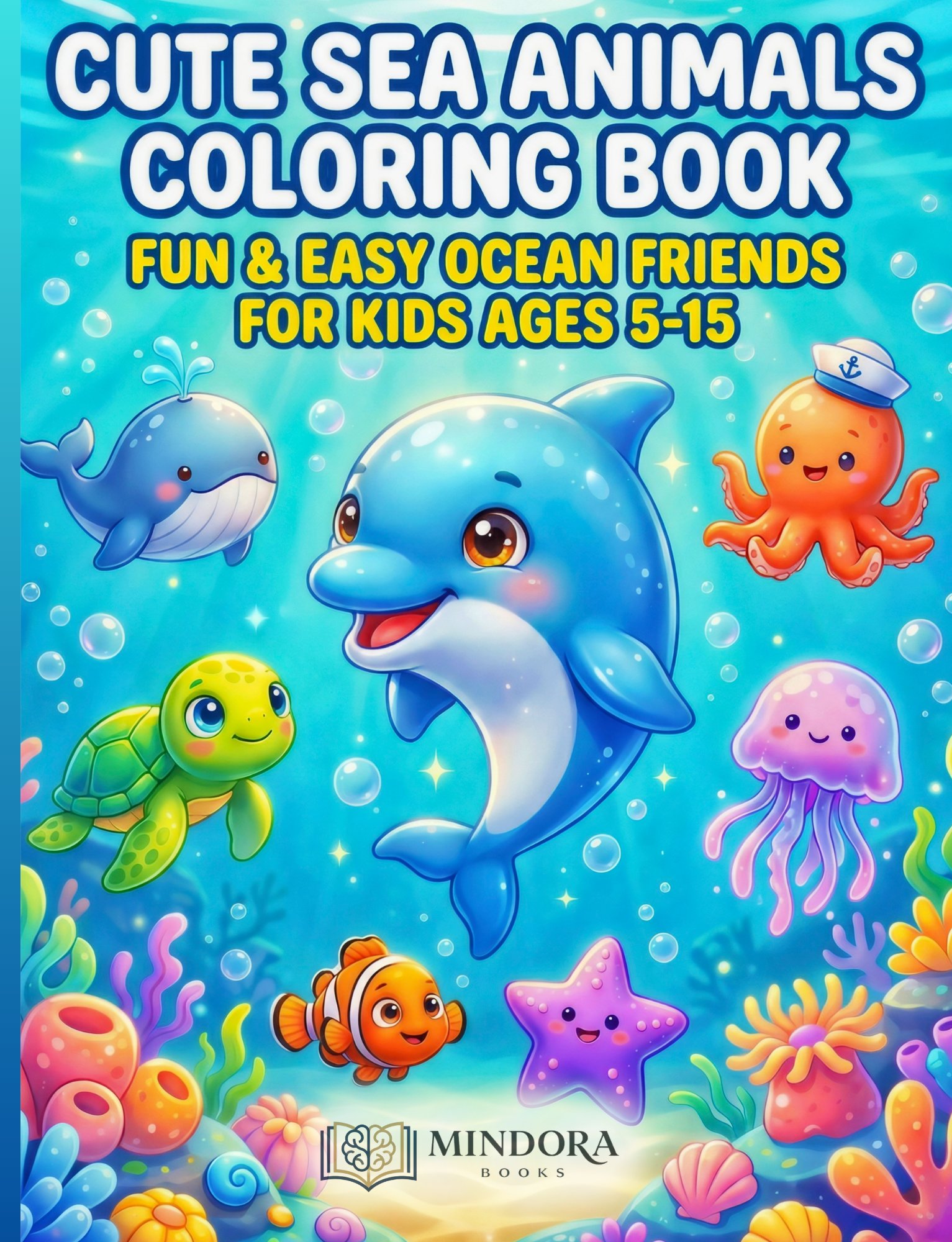 Cute Sea Animals Coloring Book